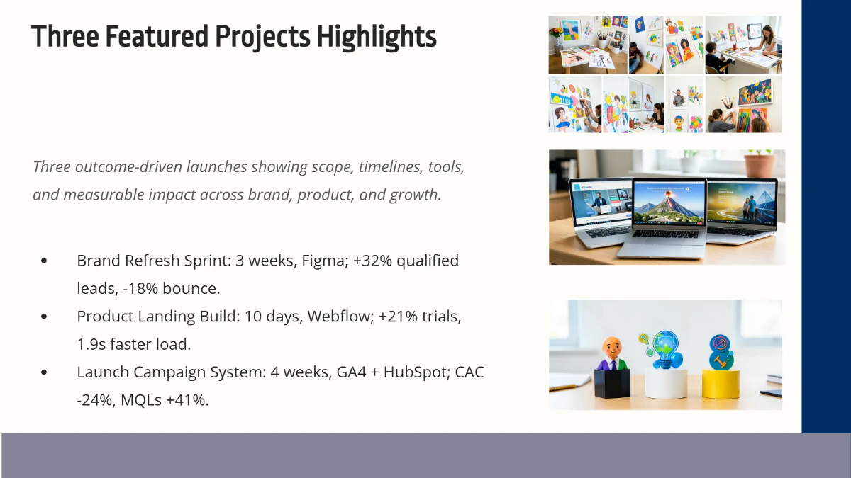 Free Portfolio for Creative Startups Template to Edit Online