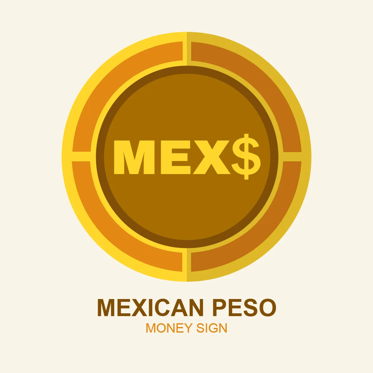 Free Mexican Peso Money Sign Clip Art Template to Edit Online