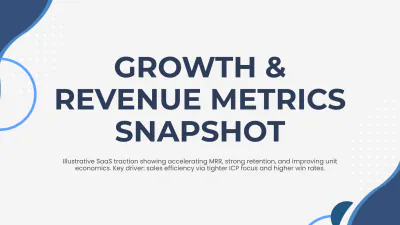 Free Growth & Revenue Metrics Startup Pitch Deck to Edit Online
