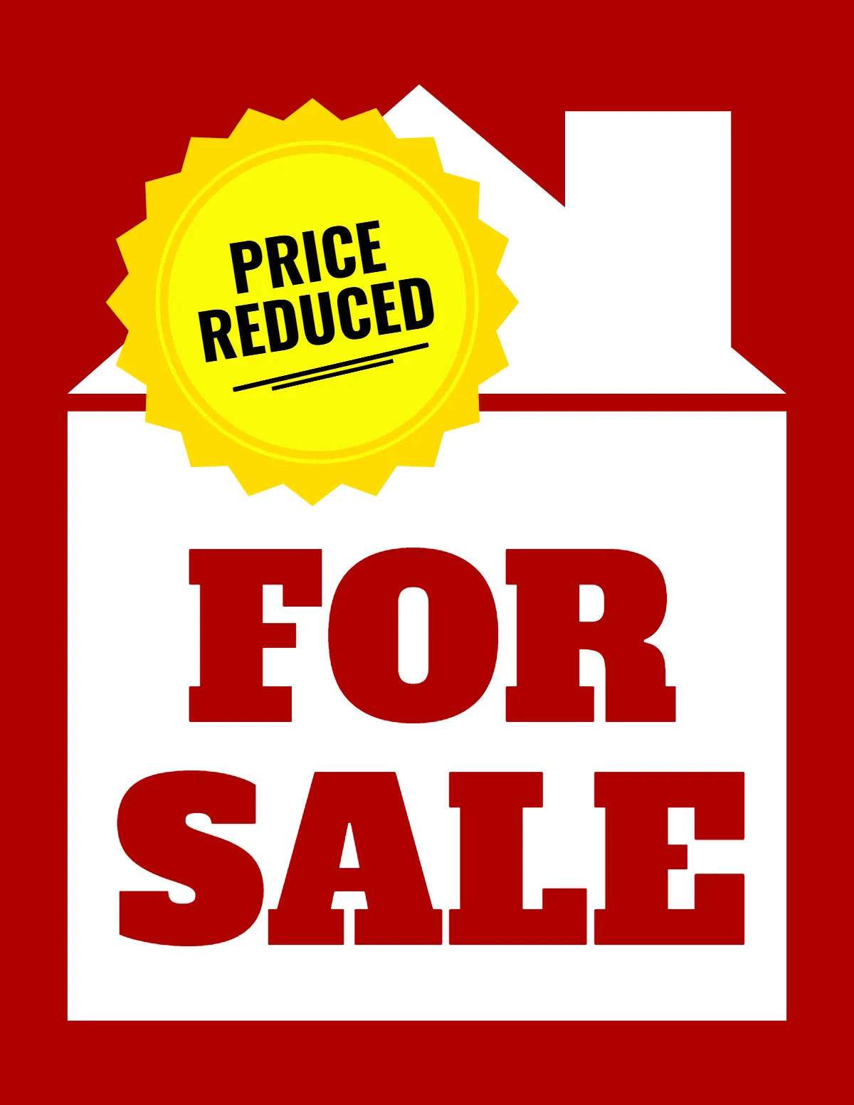 Price Reduced Real Estate Sign Template