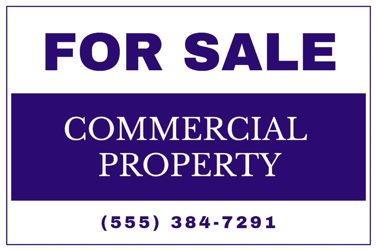 Commercial Property Real Estate Sign Template