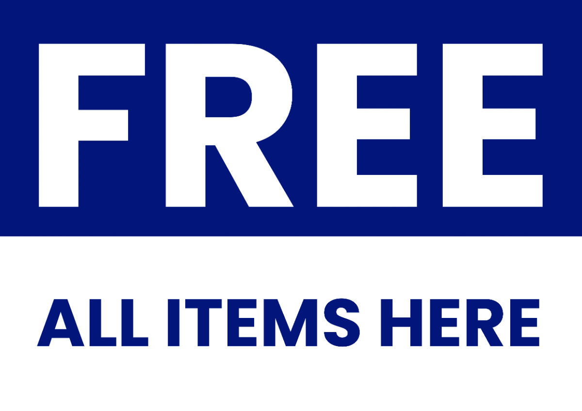 Free Items Retail Sign Template
