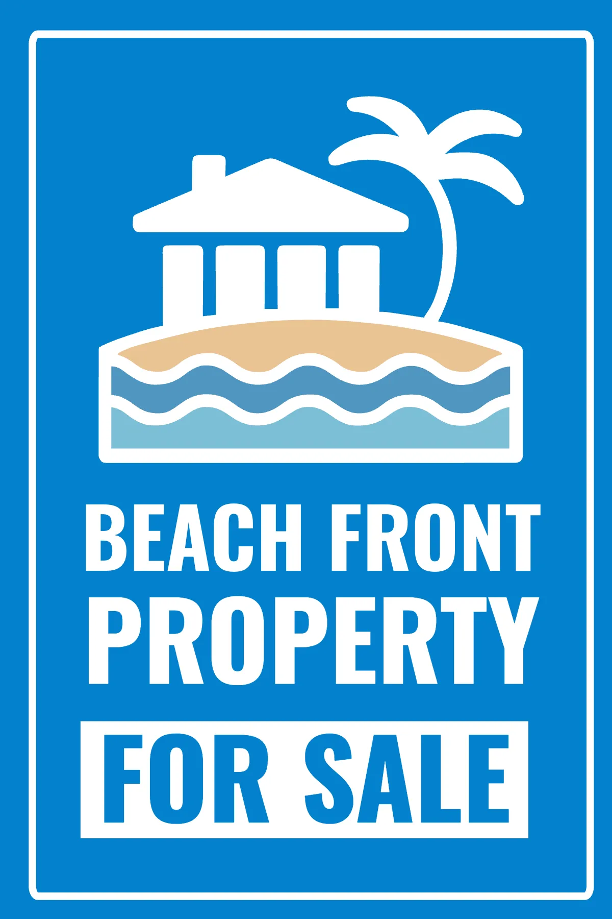 Beachfront Property Real Estate Sign Template