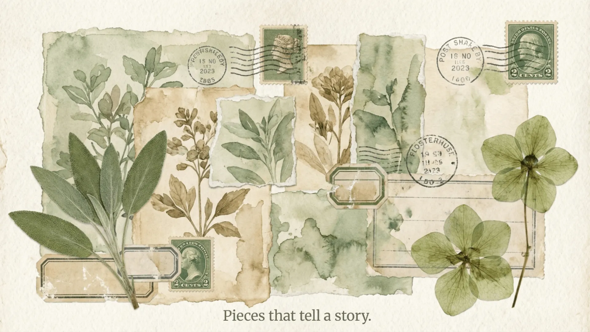 Sage Green Collage Background Template
