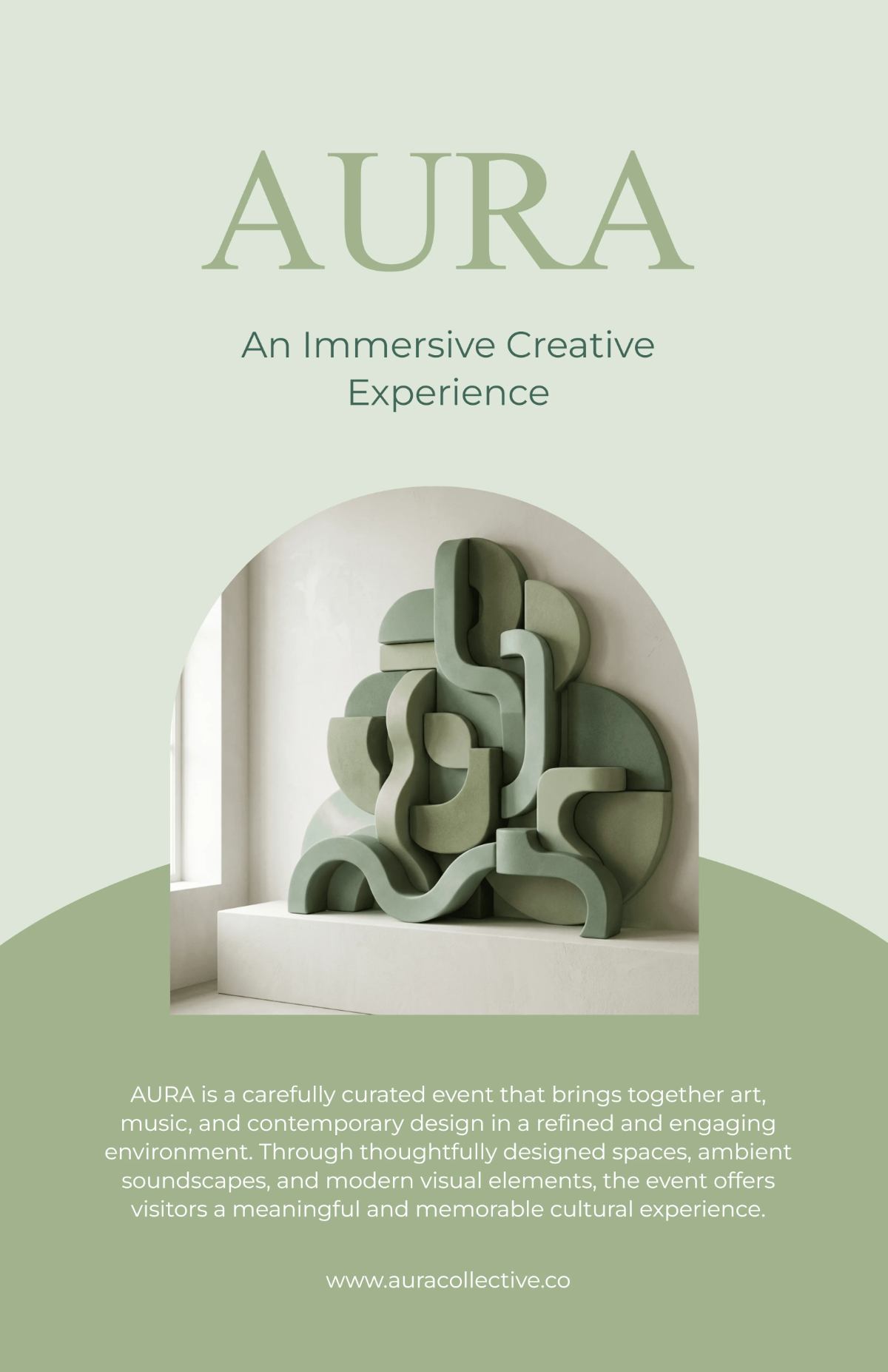 Free Sage Green Aesthetic Poster Template to Edit Online