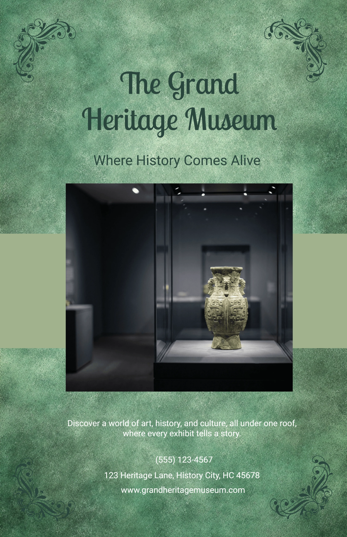 Free Sage Green Vintage Poster Template to Edit Online