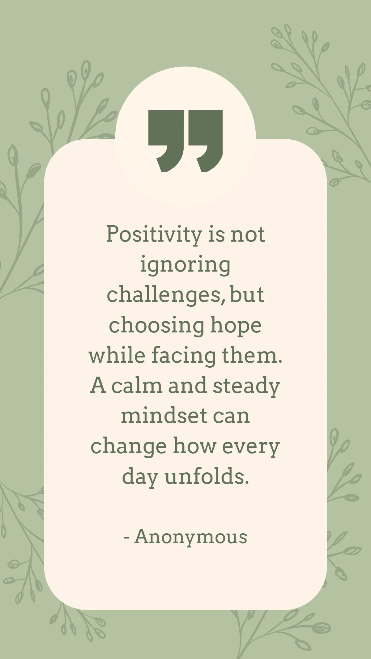 Sage Green Positivity Quote Template