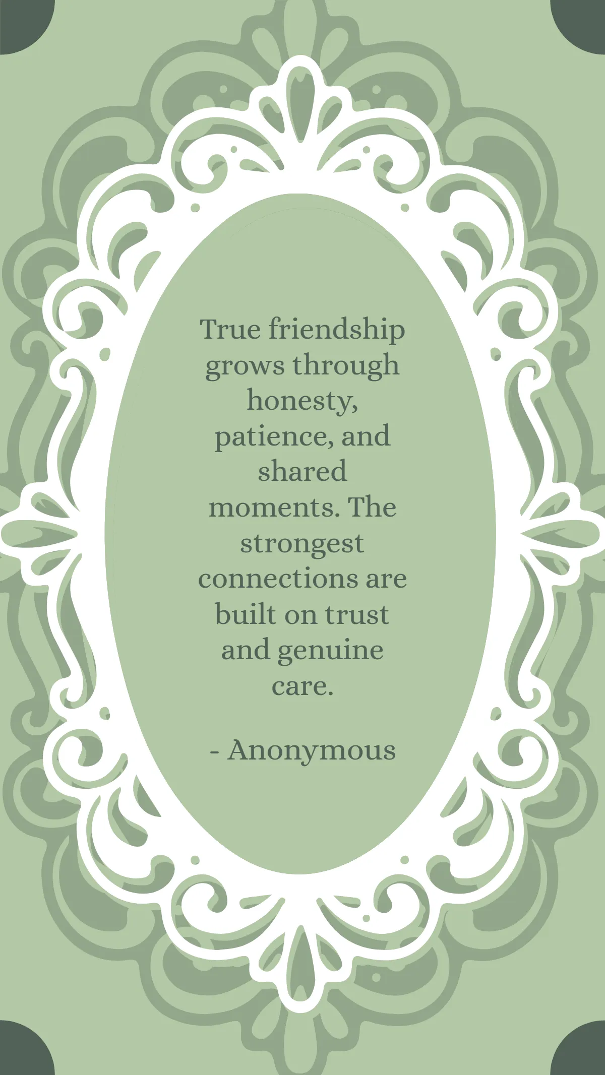 Sage Green Friendship Quote Template