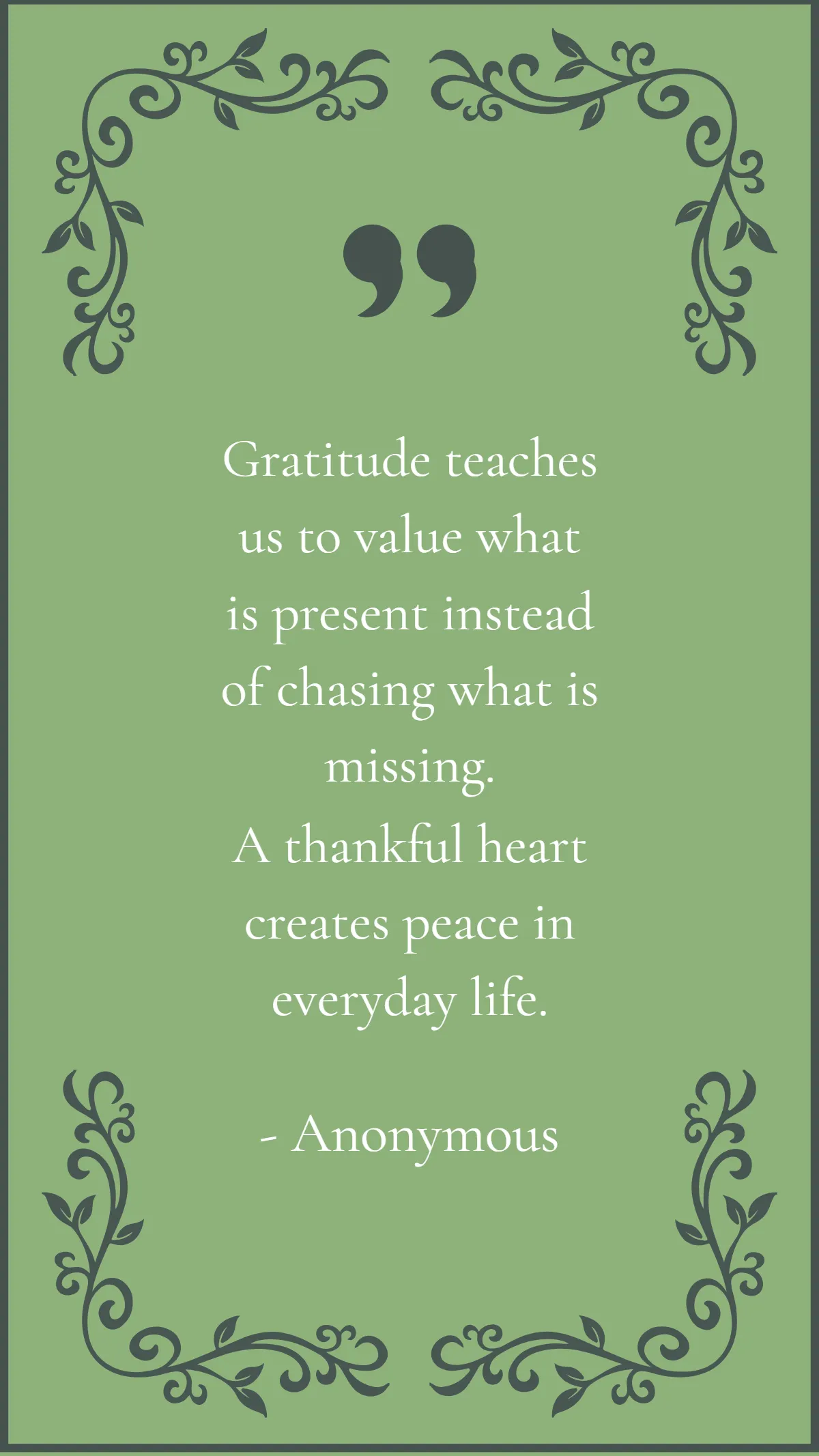 Sage Green Gratitude Quote Template
