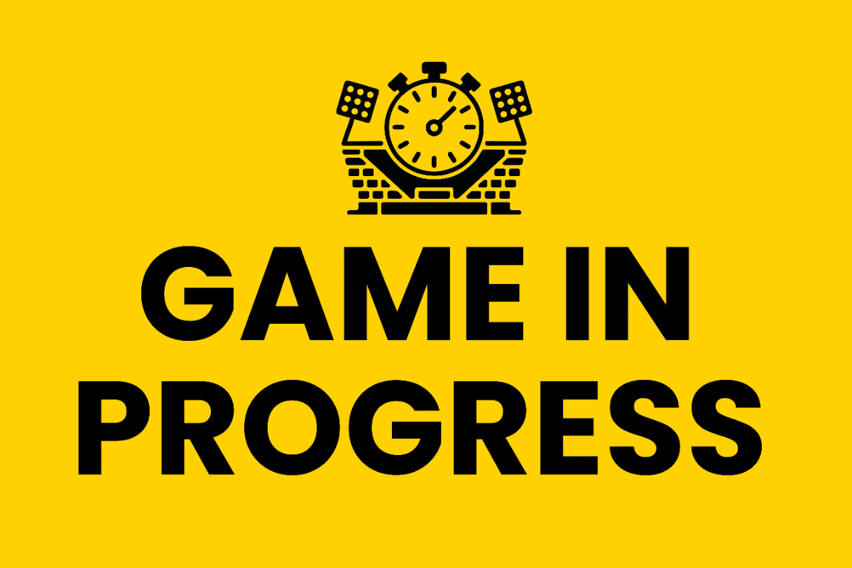 Game in Progress Sports Sign Template