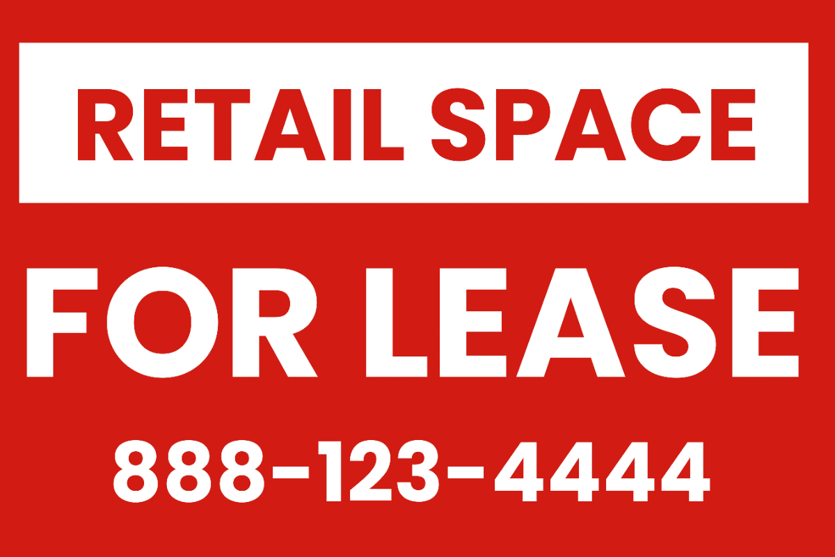Retail Space for Lease Real Estate Sign Template