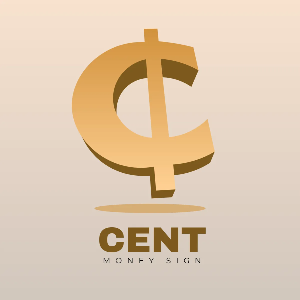 Free Cent Money Sign Clip Art Template to Edit Online