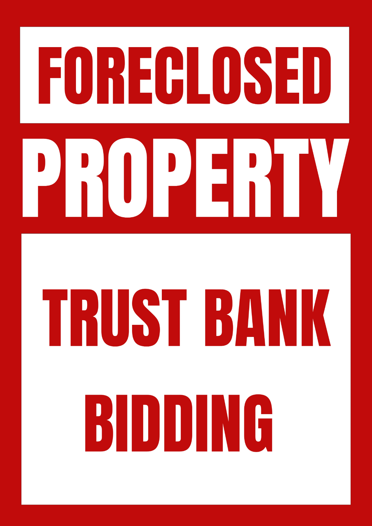Free Foreclosed Home Real Estate Sign Template to Edit Online