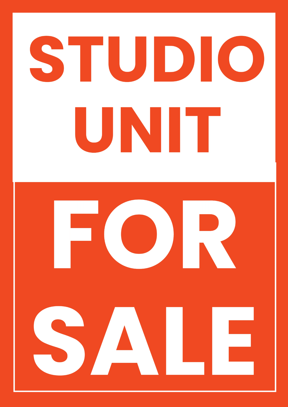 Free Studio Unit Real Estate Sign Template to Edit Online