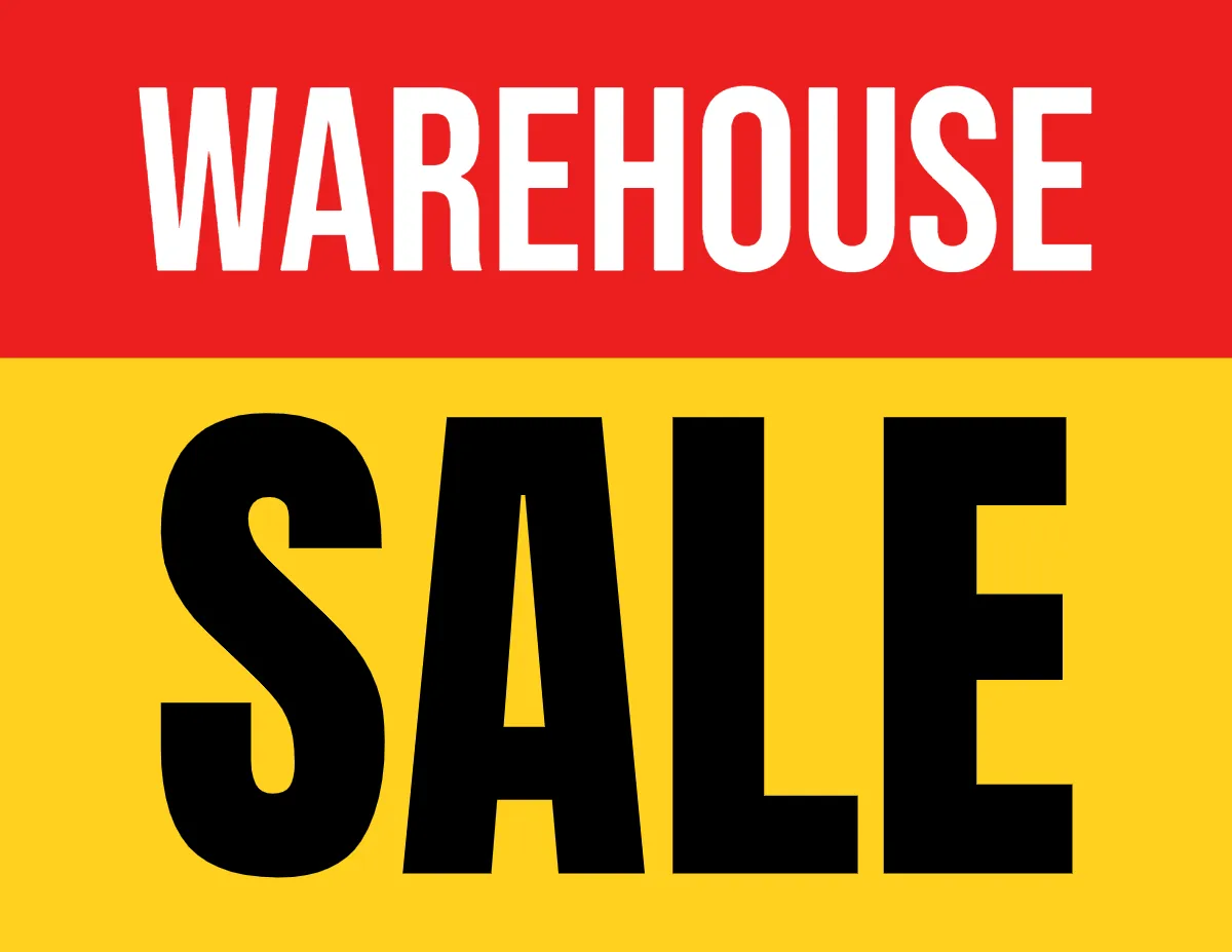 Warehouse Sale Retail Sign Template