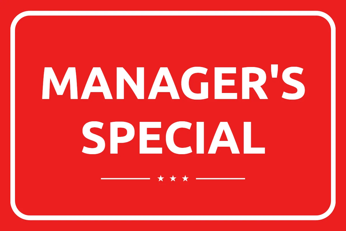 Manager’s Special Retail Sign Template
