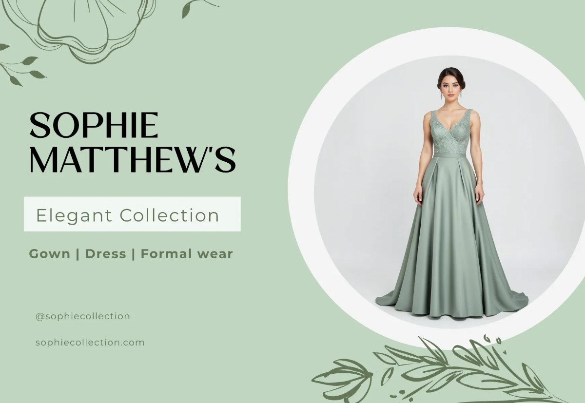 Free Sage Green Elegant Card Template to Edit Online