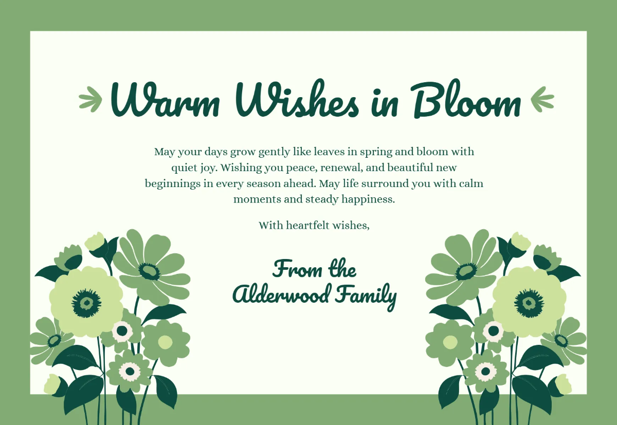 Sage Green Botanical Card Template