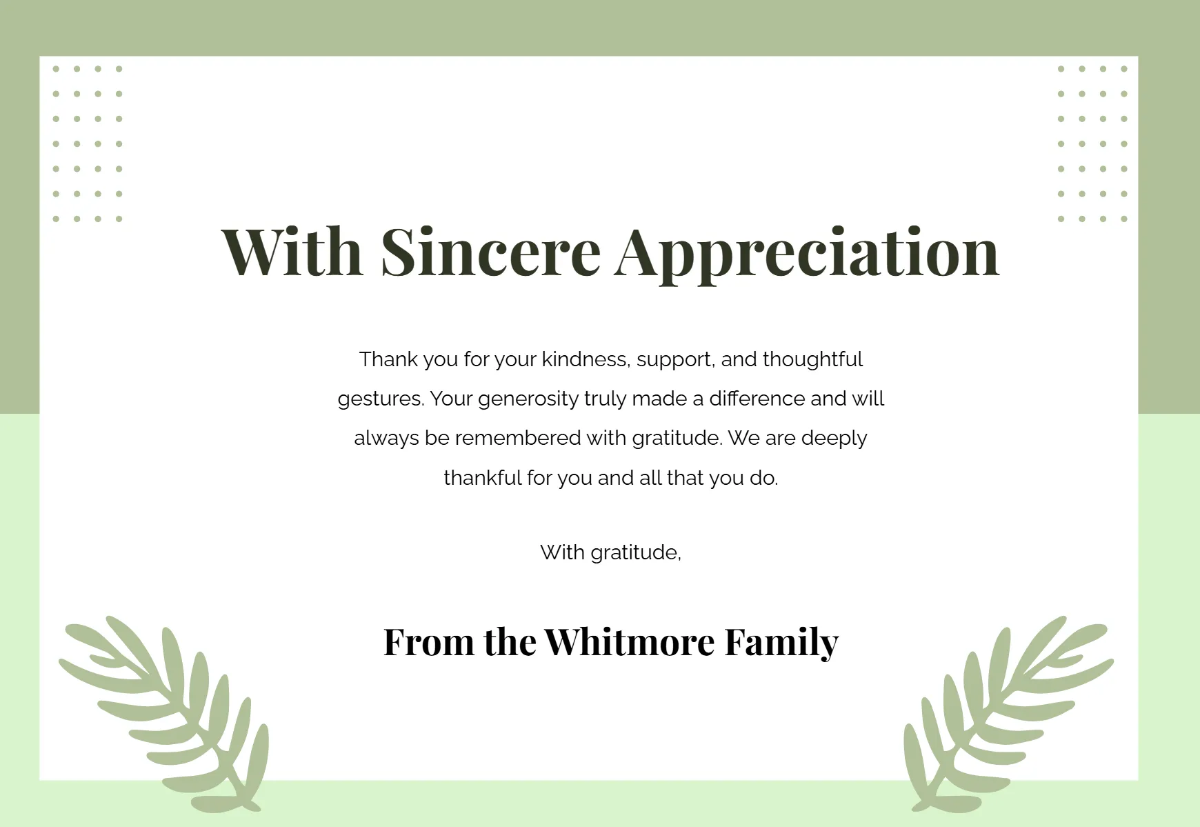 Free Sage Green Minimalist Thank You Card Template to Edit Online