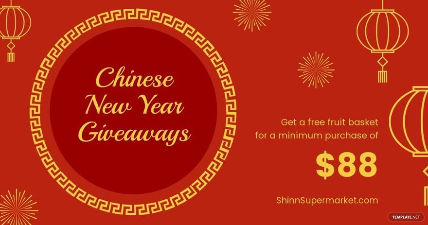 Chinese New Year Giveaway Facebook Post Template