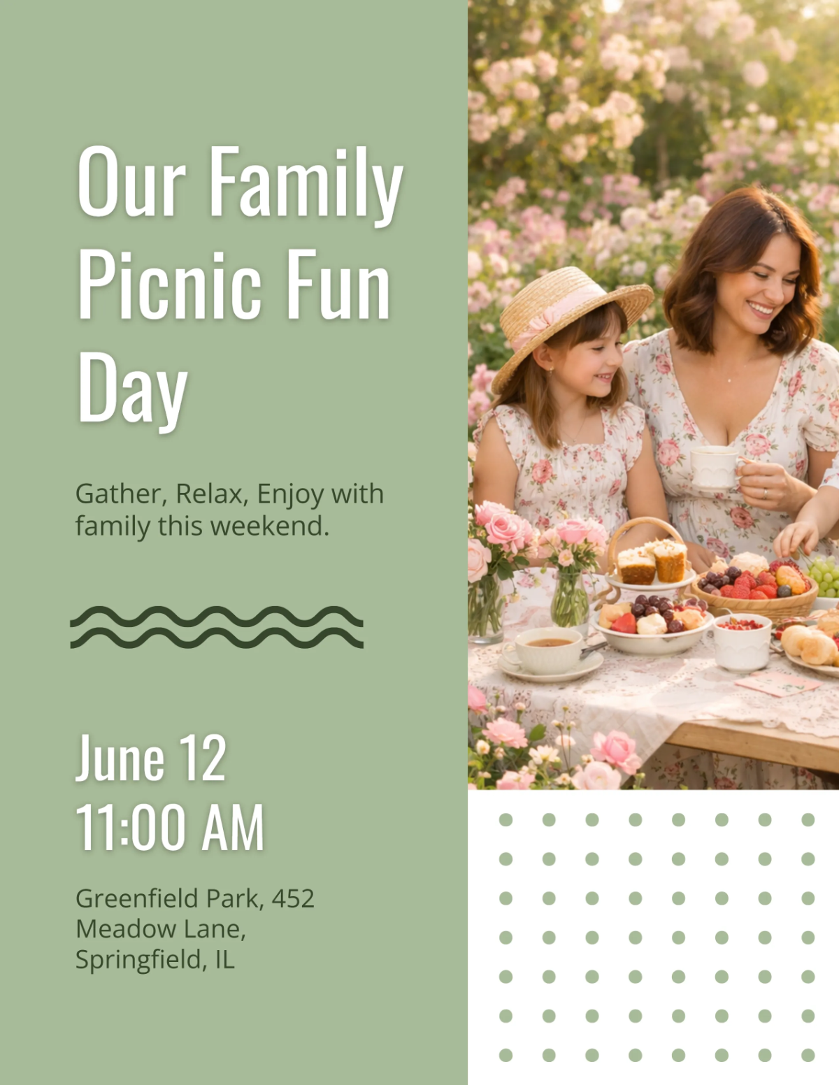 Free Sage Green Picnic Flyer Template to Edit Online
