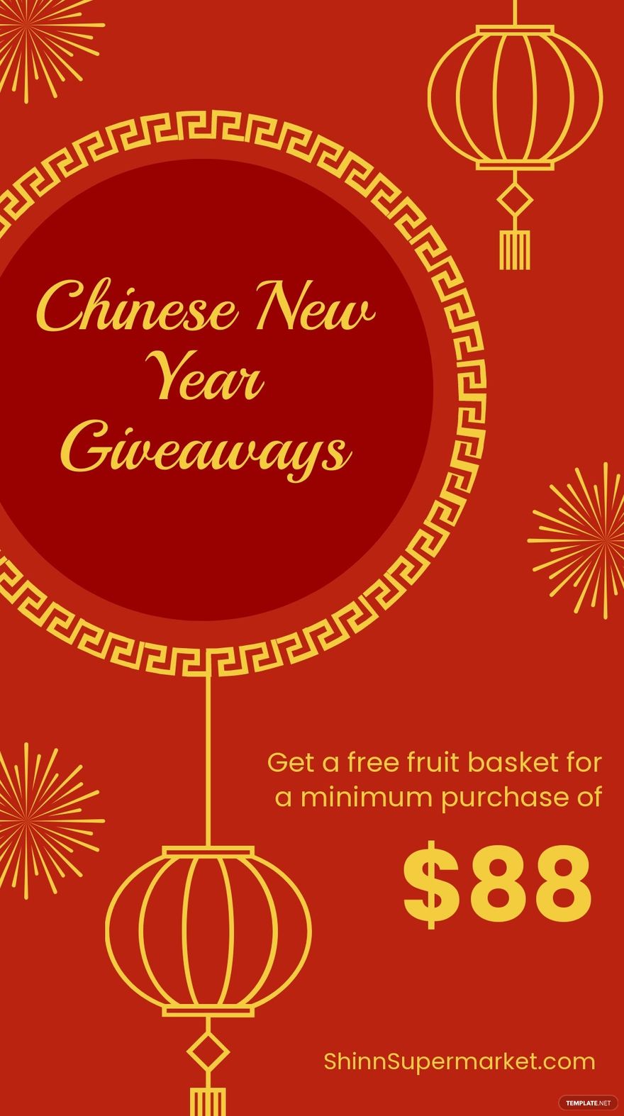 Free Chinese New Year Giveaway Whatsapp Post Template