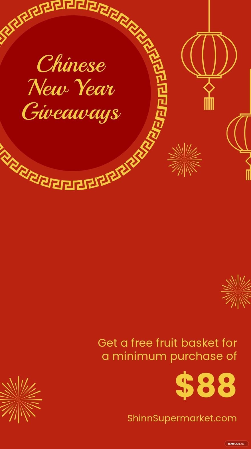 Free Chinese New Year Giveaway Snapchat Geofilter Template