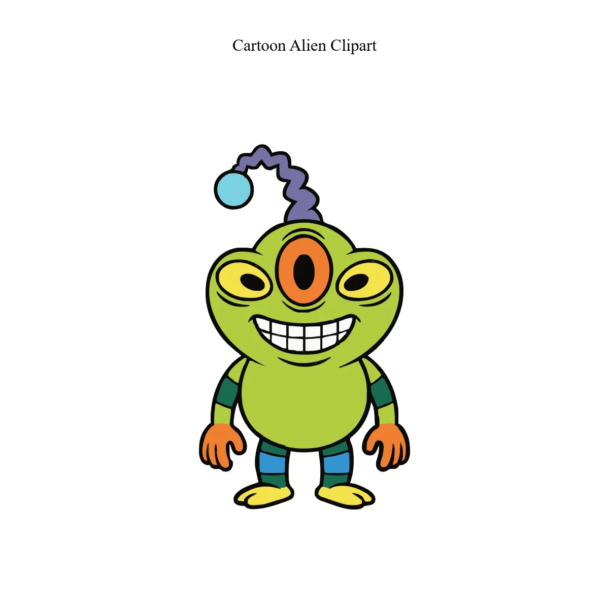Free Cartoon Alien Clipart Template to Edit Online