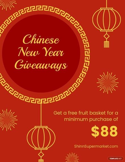 Free Chinese New Year Giveaway Flyer Template