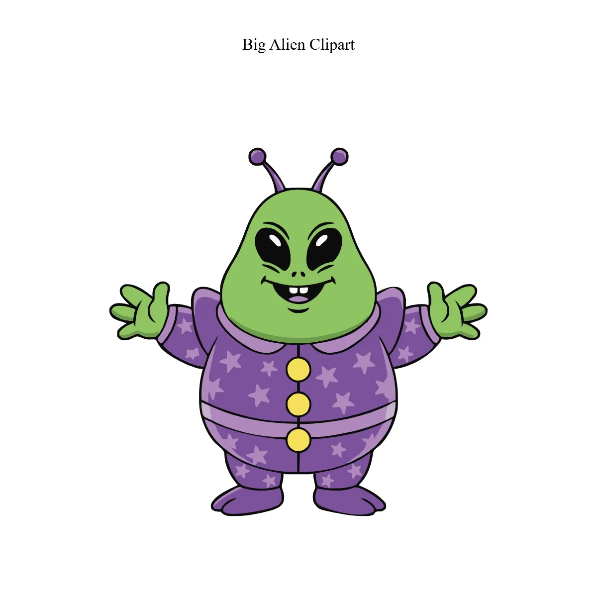 Free Big Alien Clipart Template to Edit Online