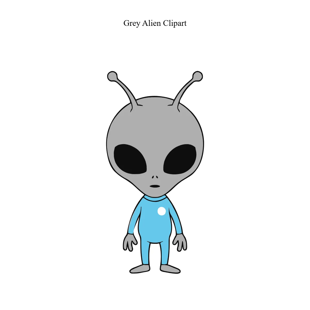 Free Grey Alien Clipart Template to Edit Online