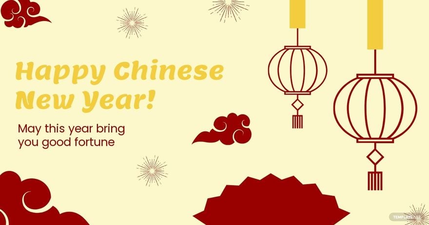 Chinese New Year Greeting Facebook Post Template