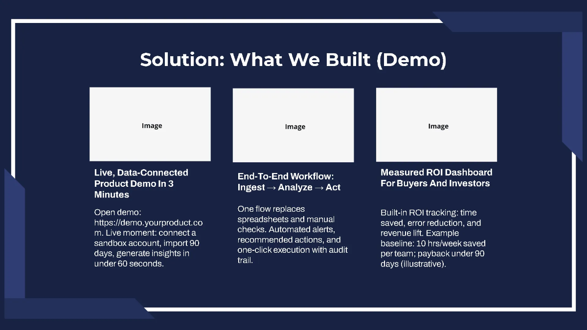 Free Product Demonstration Funding Pitch Deck Template to Edit Online