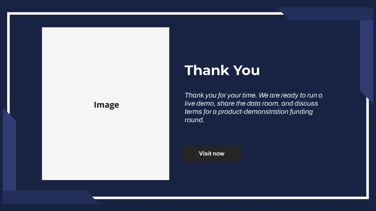 Free Product Demonstration Funding Pitch Deck Template to Edit Online