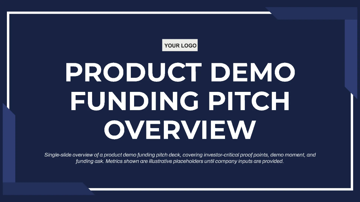 Free Product Demonstration Funding Pitch Deck Template to Edit Online