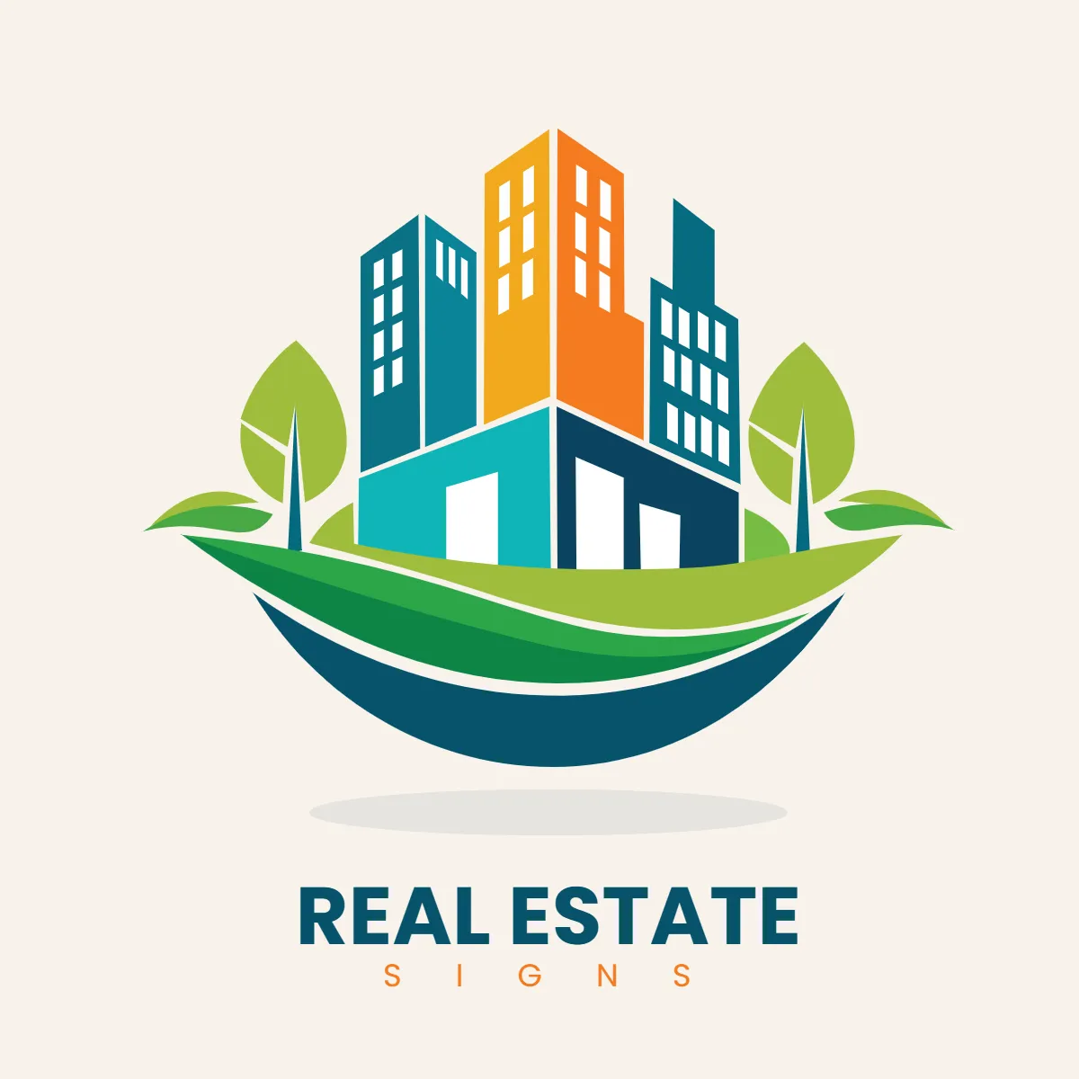 Colorful Signs Real Estate Clip Art Template