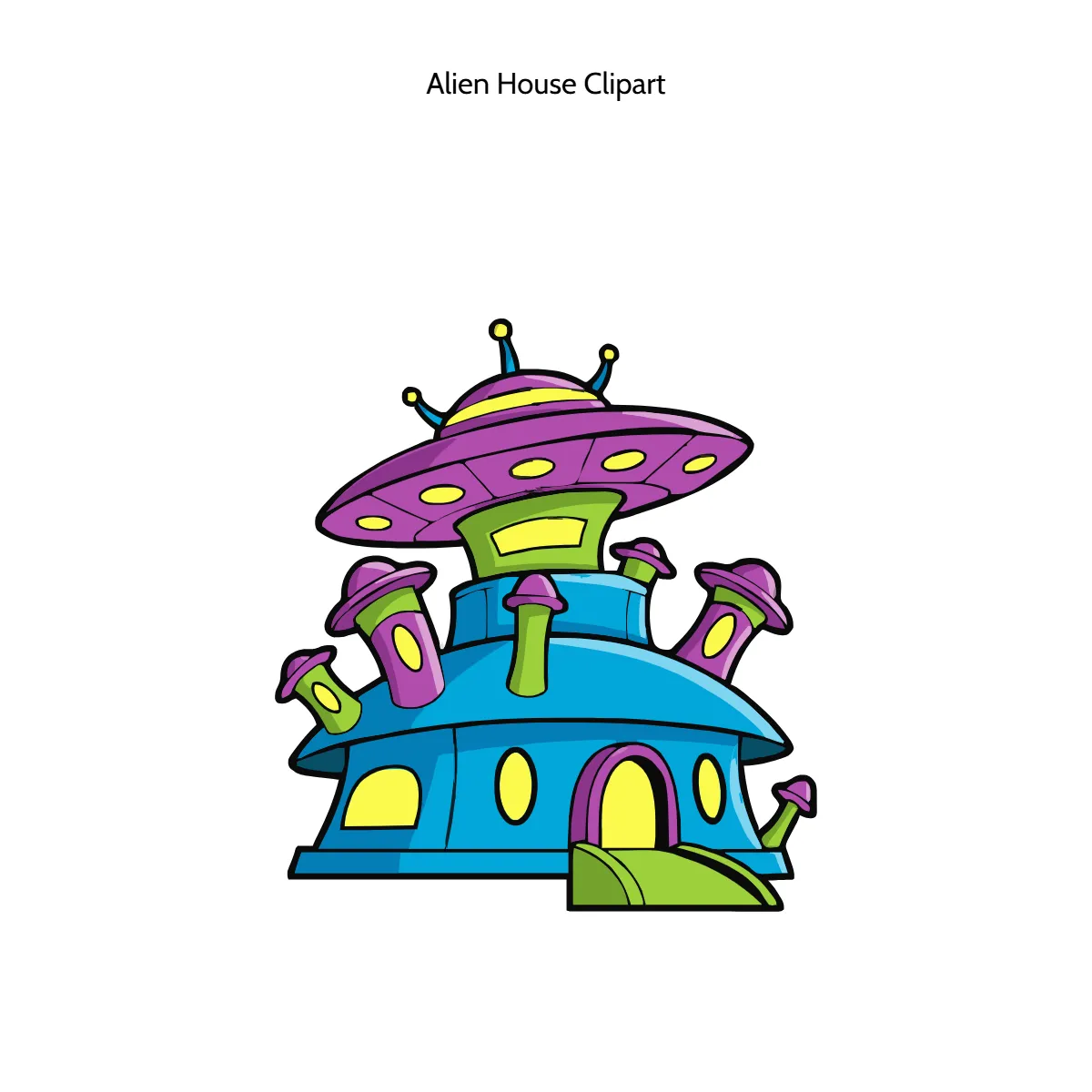 Free Alien House Clipart Template to Edit Online