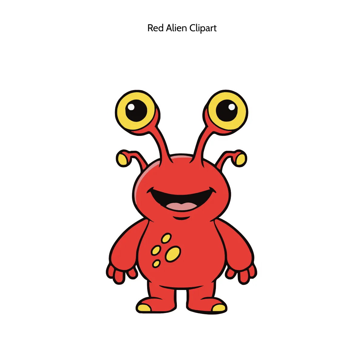 Free Red Alien Clipart Template to Edit Online
