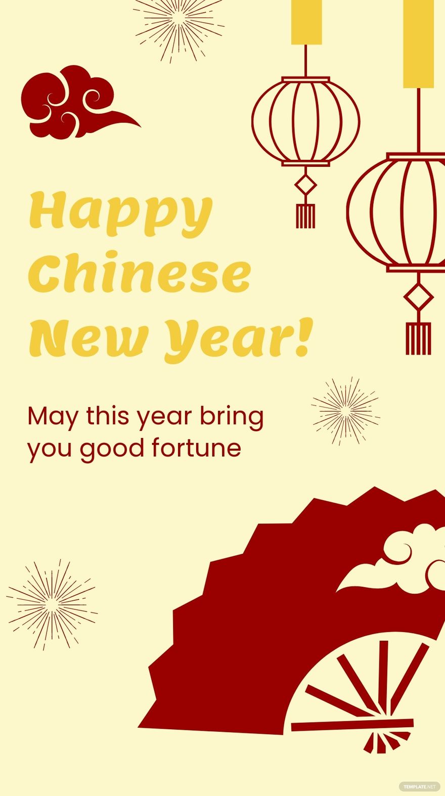 Chinese New Year Greeting Whatsapp Post Template