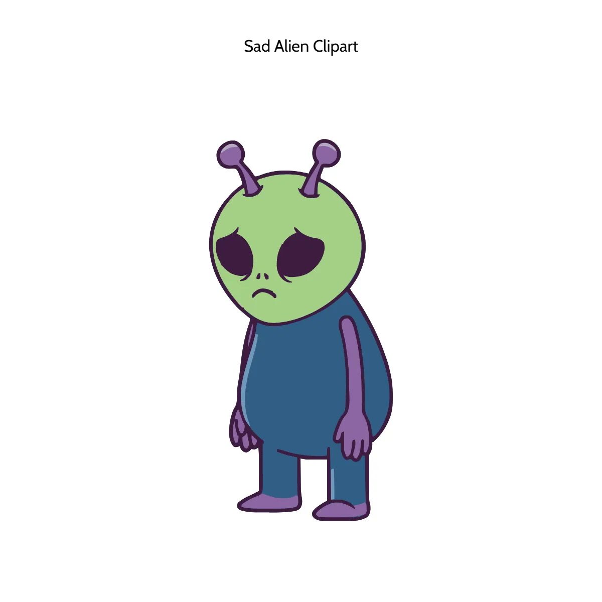 Free Sad Alien Clipart Template to Edit Online