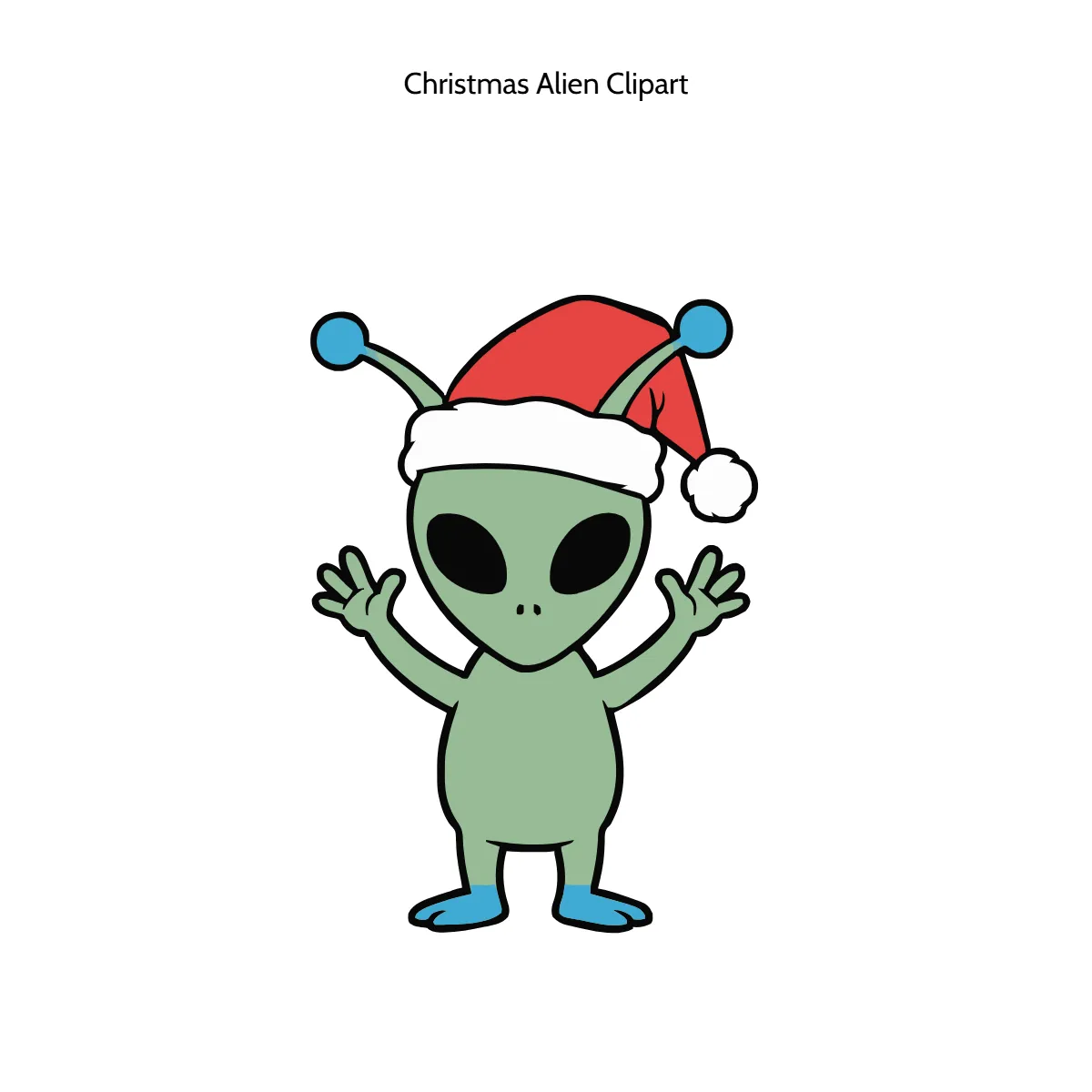 Free Christmas Alien Clipart Template to Edit Online