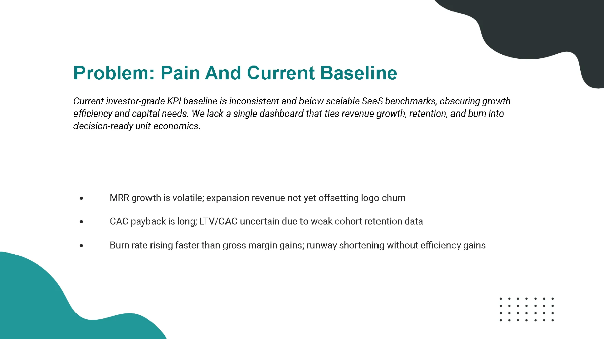 Free Startup Investor KPI Pitch Deck Template to Edit Online