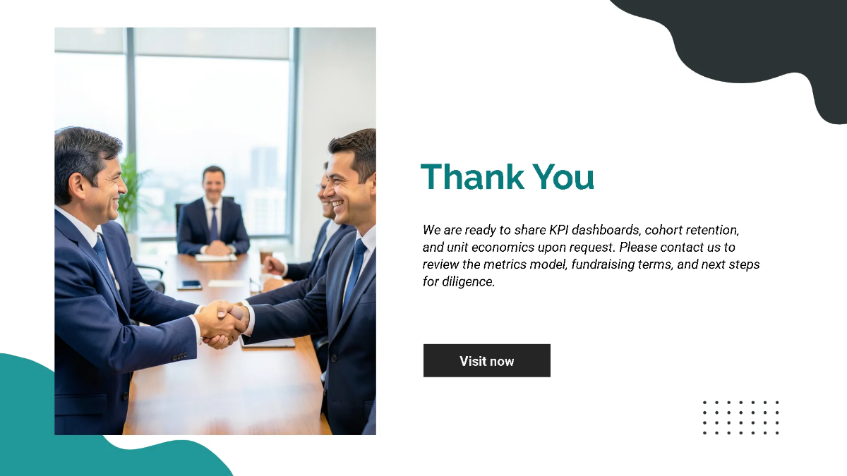 Free Startup Investor KPI Pitch Deck Template to Edit Online