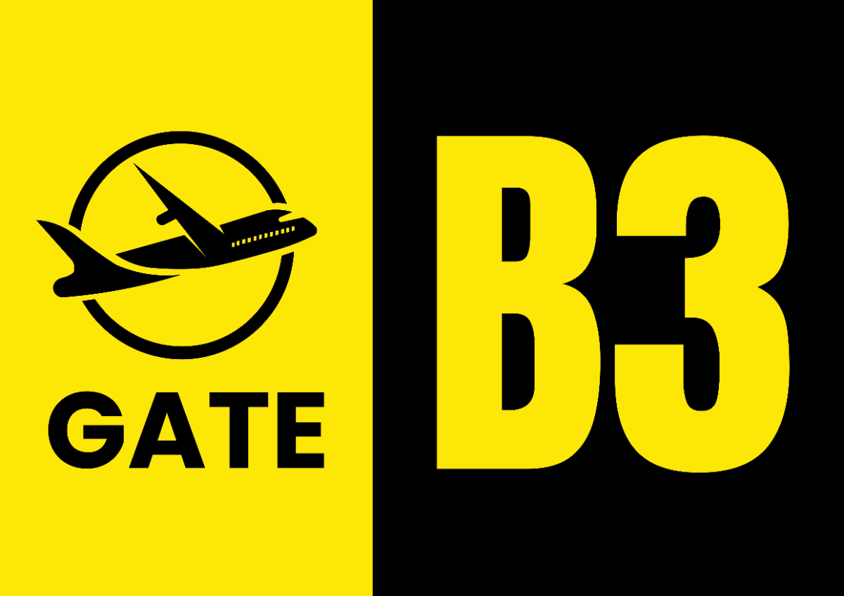 Free Gate Airport Sign Template to Edit Online