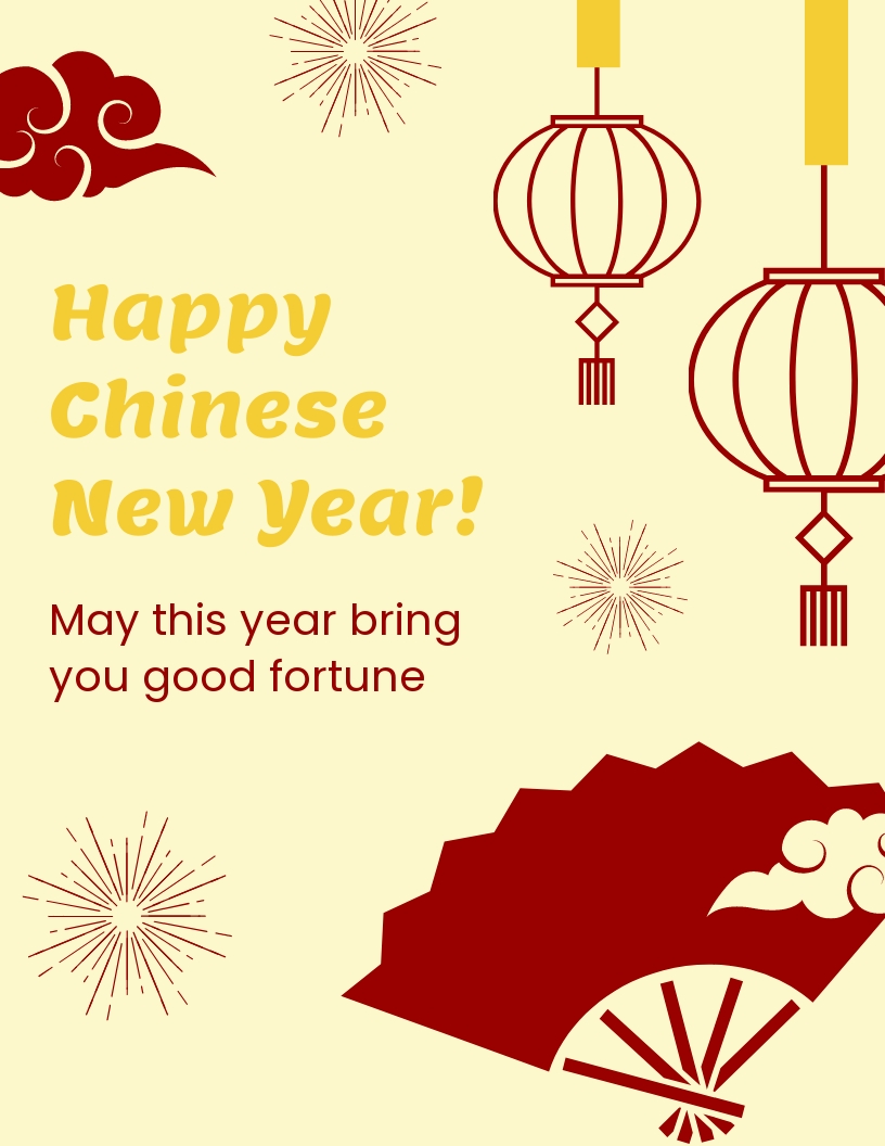 Chinese New Year Flyer Template [Free JPG] Illustrator, InDesign