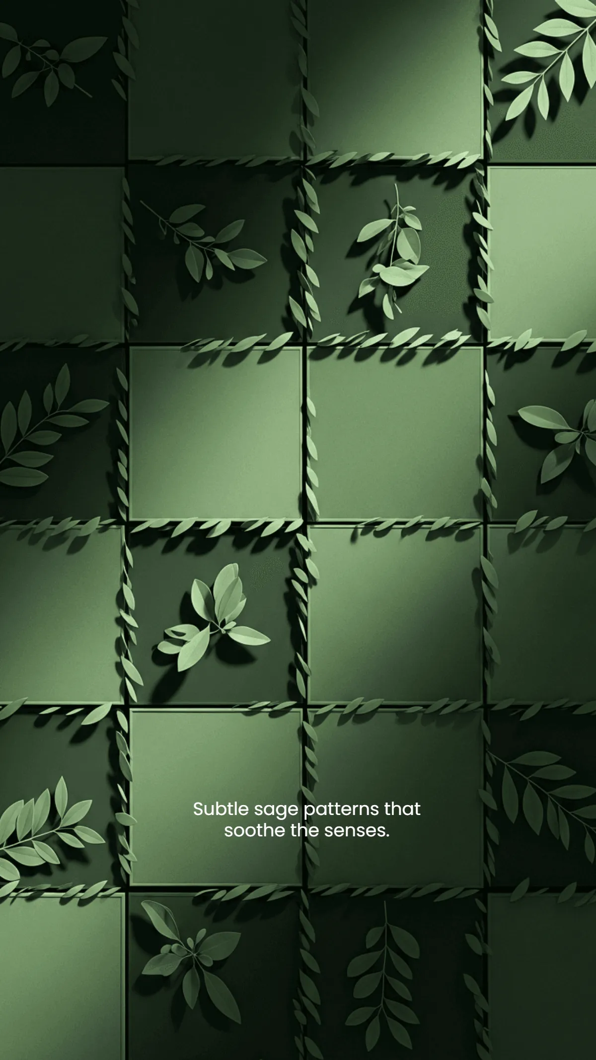 Free Sage Green Calm Pattern Wallpaper Template to Edit Online