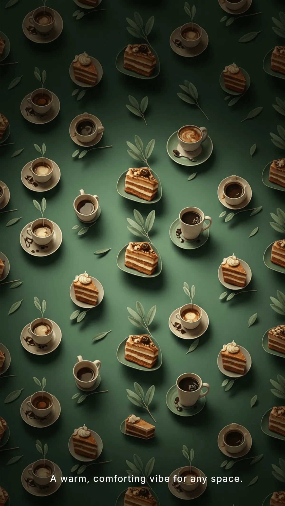 Free Sage Green Cozy Pattern Wallpaper Template to Edit Online