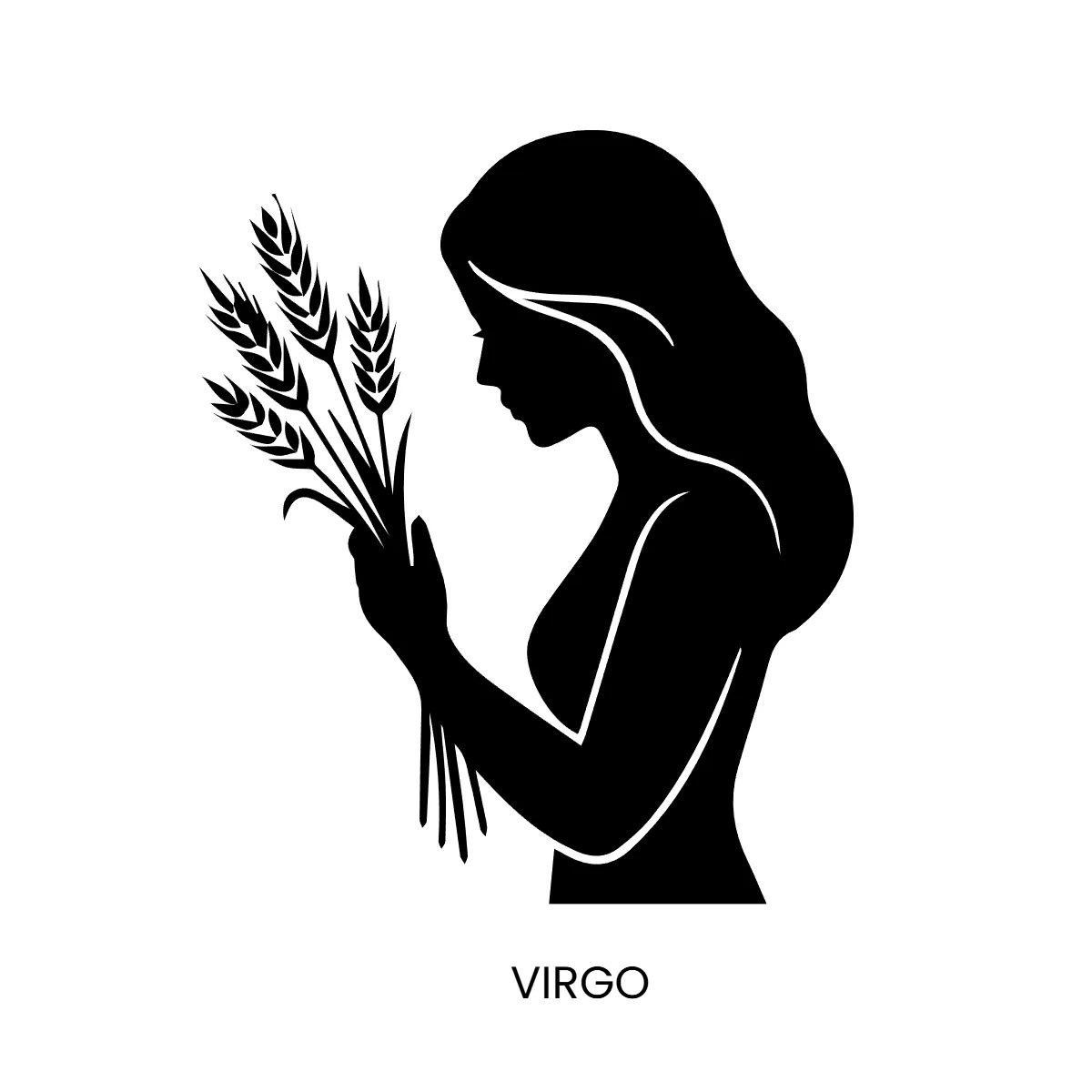 Free Virgo Silhouette Zodiac Sign Template to Edit Online