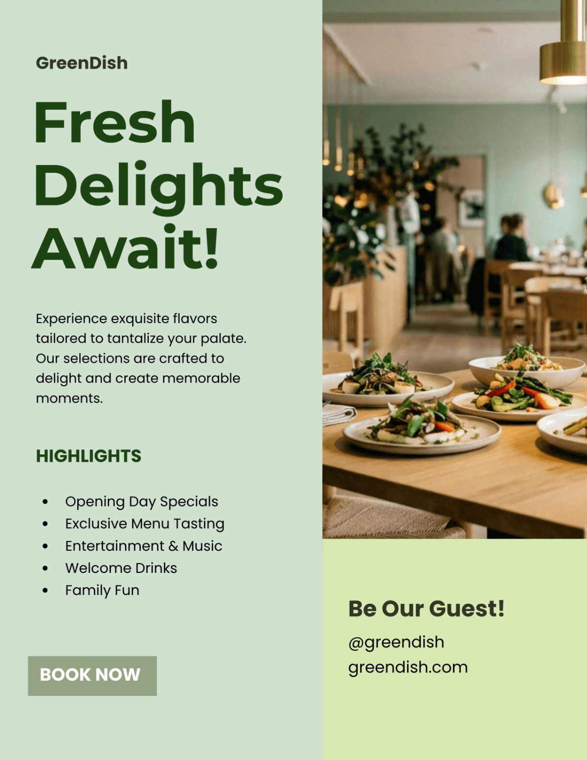 Free Simple Sage Green Flyer Template to Edit Online