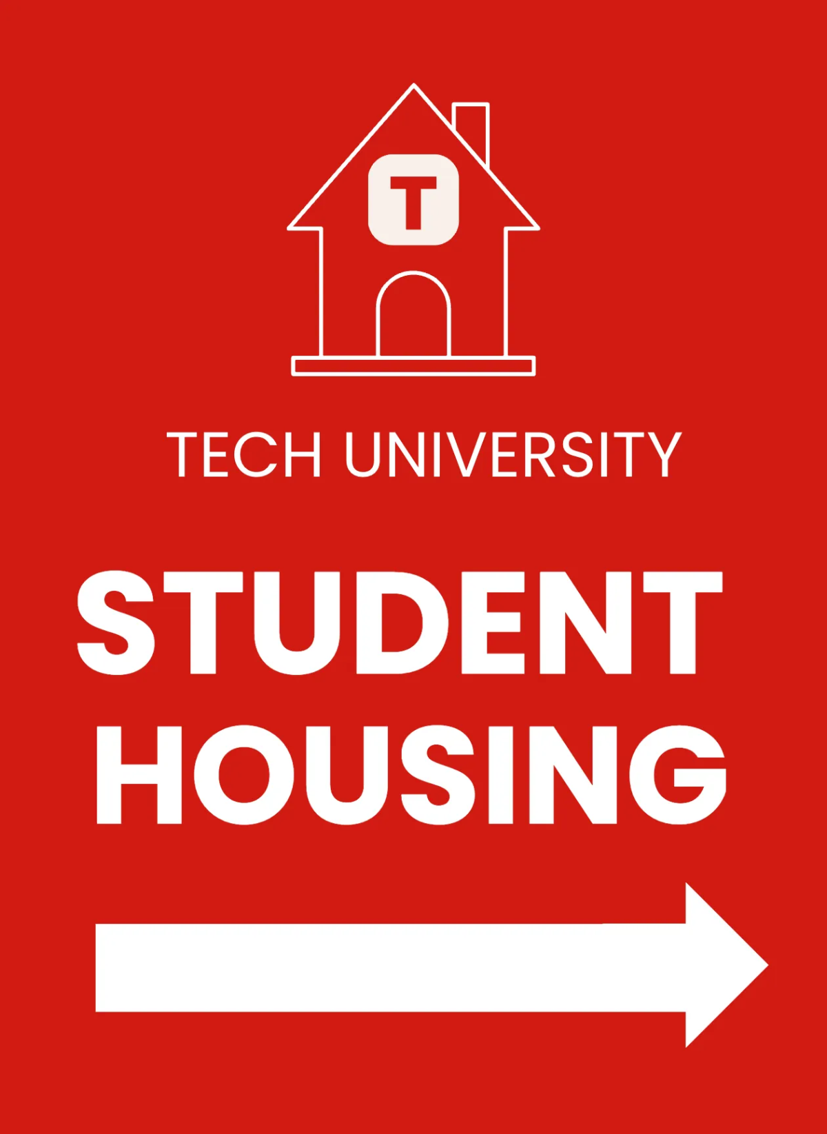 Free Student Housing Real Estate Sign Template to Edit Online